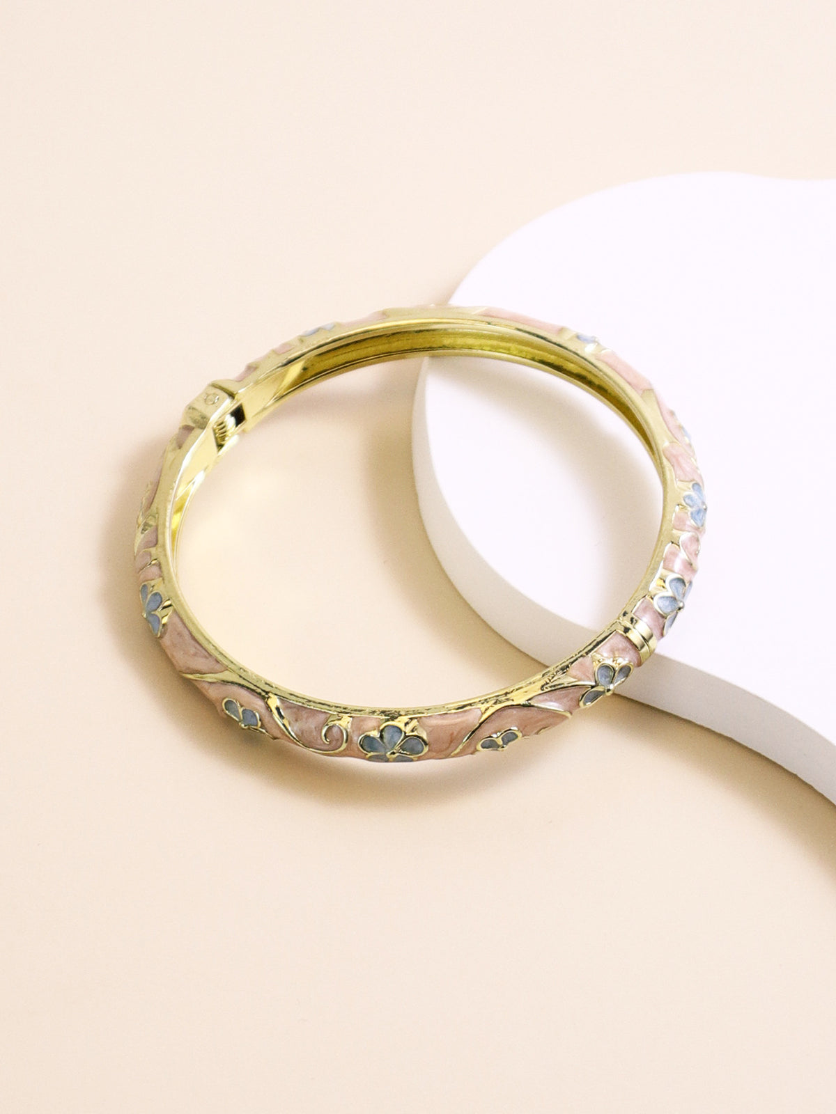 Floral Enamel Bangle Bracelet